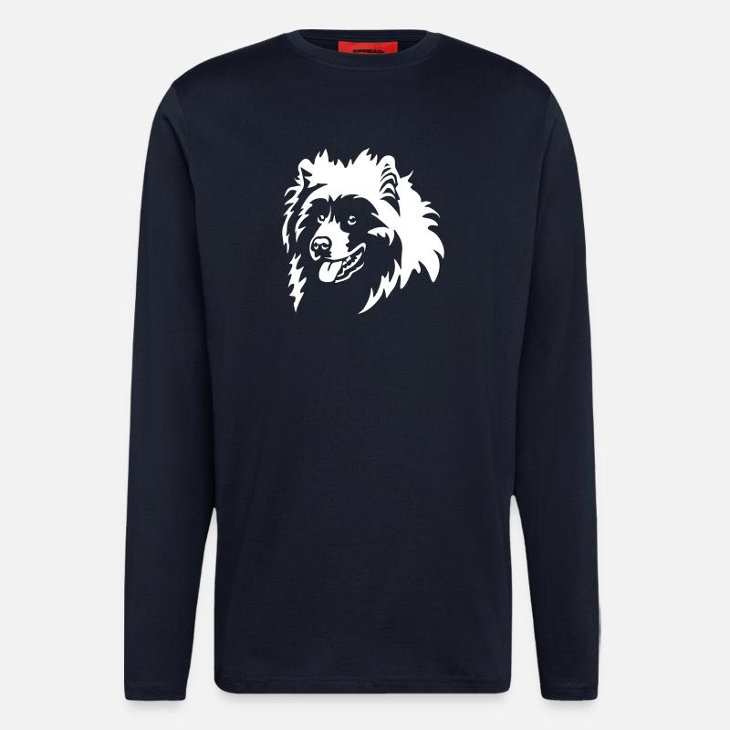 Samojede Kopf "Black Edition" - Langarmshirt - made by SPREAD  - DARK NAVY
