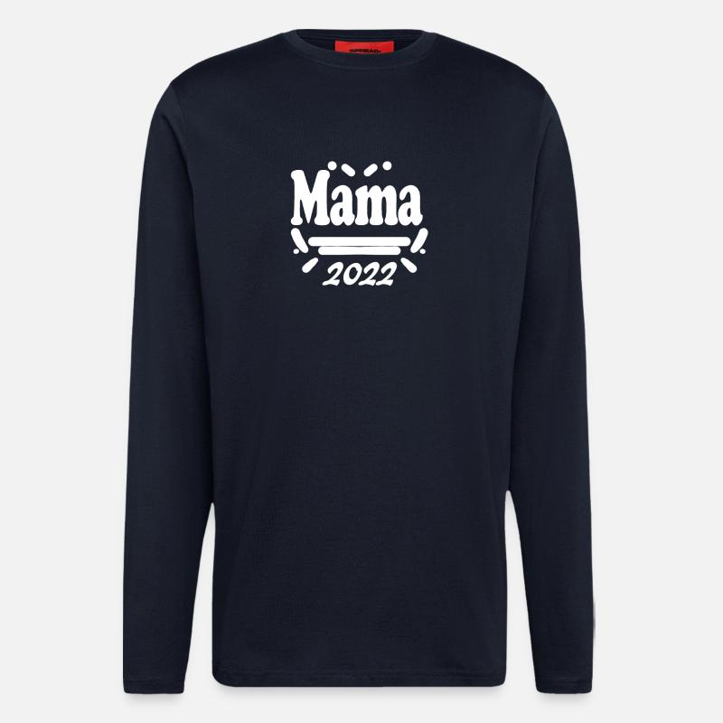 Maman 2022 Mère Grossesse Enceinte - Manches longues bio décontracté fabriqué en UE - DARK NAVY
