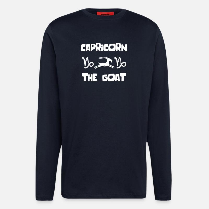 Tierkreiszeichen Statement Steinbock Horoskop - Langarmshirt - made by SPREAD  - DARK NAVY