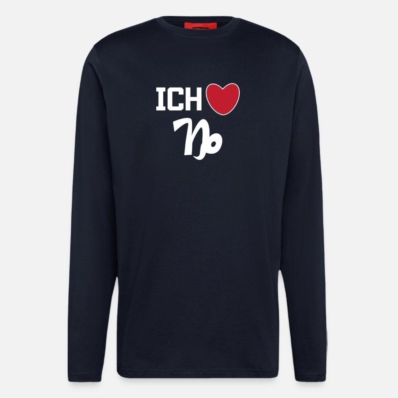 Steinbock Herz Statement Horoskop Sternzeichen - Langarmshirt - made by SPREAD - DARK NAVY