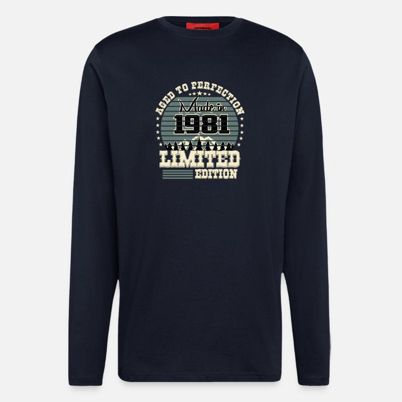 Édition limitée 1981 - Manches longues bio décontracté fabriqué en UE - DARK NAVY