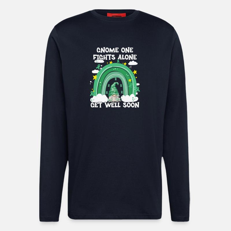 Gnome One Fights Alone Leberkrebs - Langarmshirt - made by SPREAD - DARK NAVY