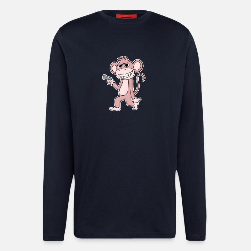 Affe mit Pistole - Langarmshirt - made by SPREAD - DARK NAVY