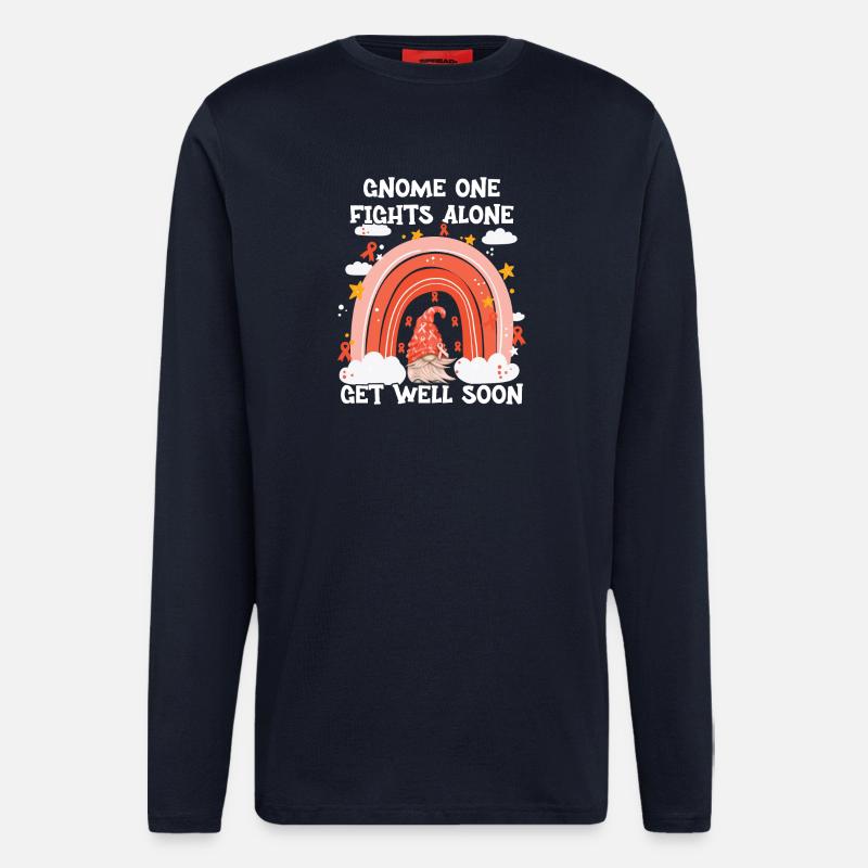 Gnome One Fights Alone Leukemia - Langarmshirt - made by SPREAD  - DARK NAVY