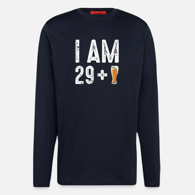 Ich bin 29 plus Bier - Langarmshirt - made by SPREAD  - DARK NAVY