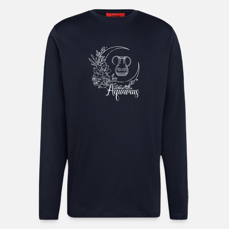 Wassermann Mond Blumengefäß - Langarmshirt - made by SPREAD  - DARK NAVY