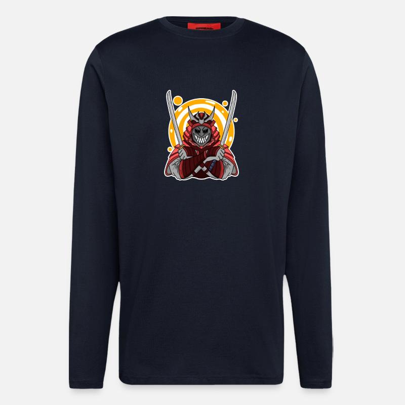 Samurai Motiv - Langarmshirt - made by SPREAD  - DARK NAVY