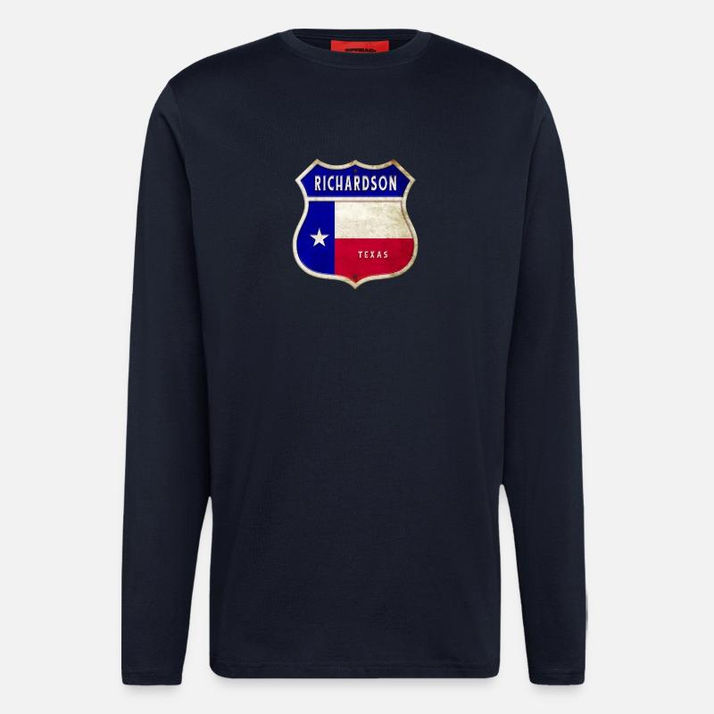 Richardson Texas Crest Flag Design - Longsleeve - made by SPREAD  - DARK NAVY