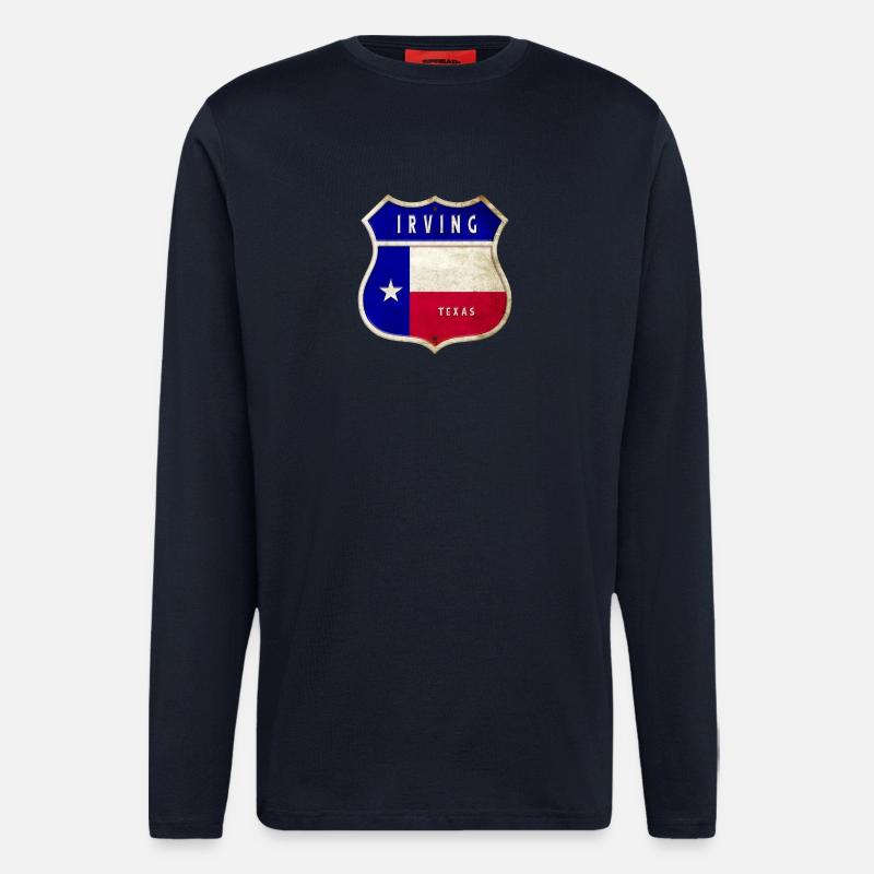 Irving Texas Crest Flag Design - Longsleeve - made by SPREAD  - DARK NAVY