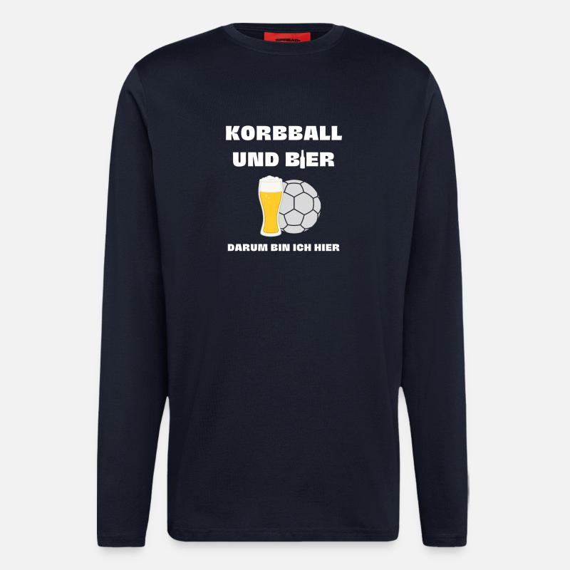 Korbball und Bier - Langarmshirt - made by SPREAD - DARK NAVY
