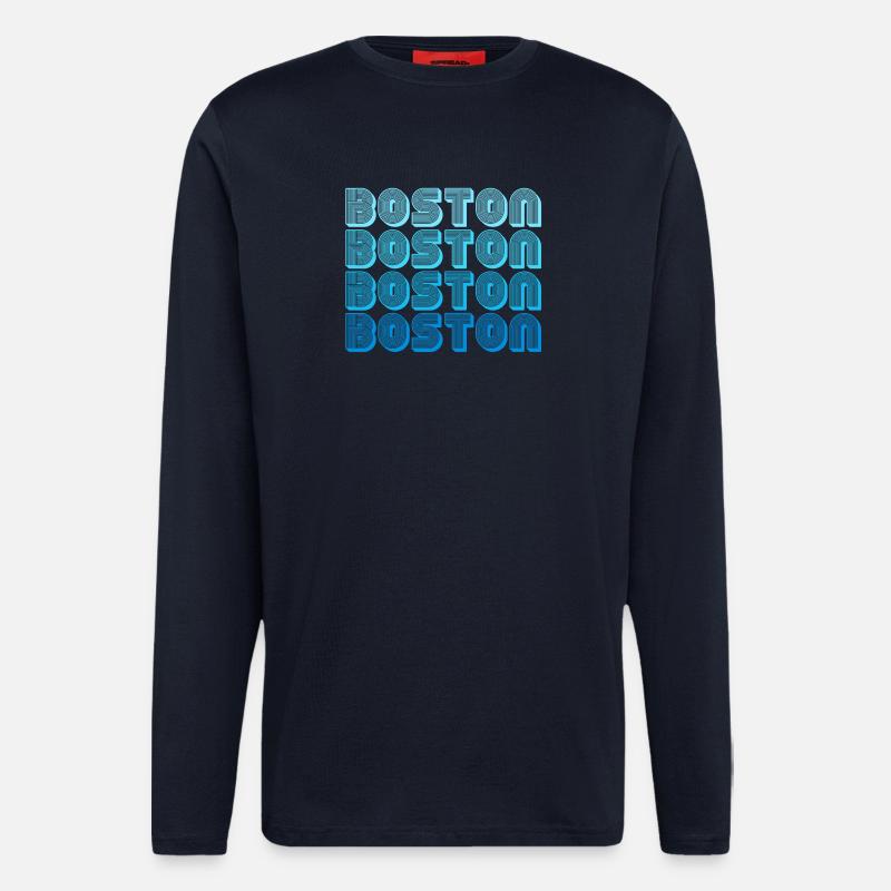 Boston Repeat Pattern Blue Gradient - Longsleeve - made by SPREAD  - DARK NAVY