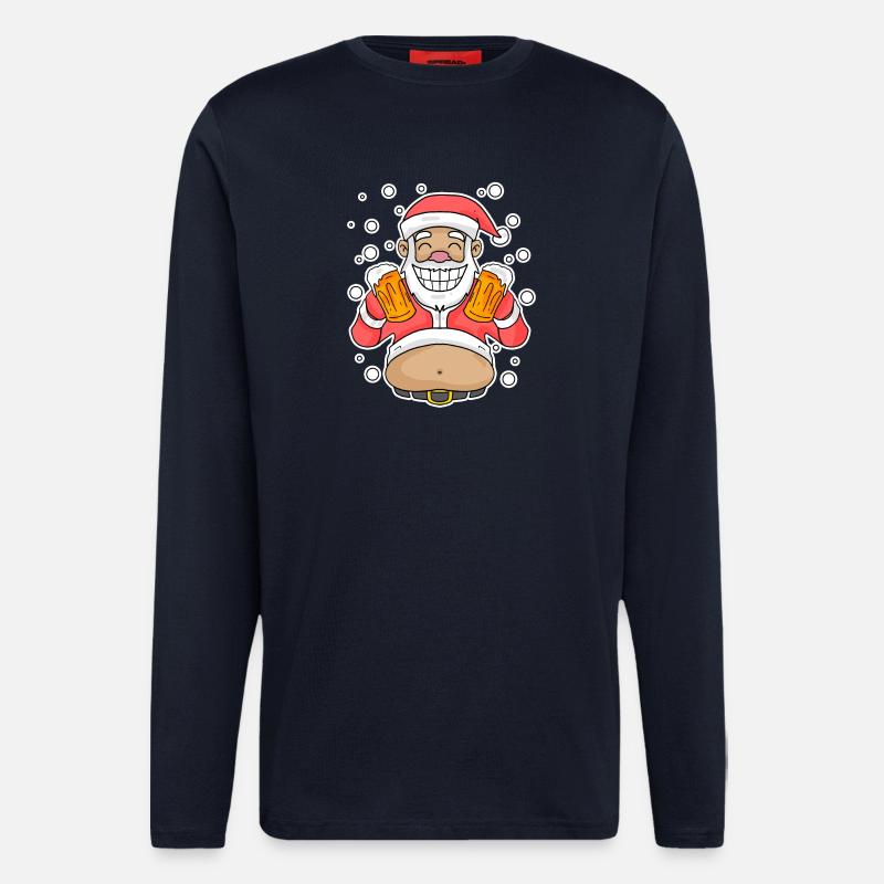 Weichmachten Bier Weihnachtsmann - Langarmshirt - made by SPREAD - DARK NAVY