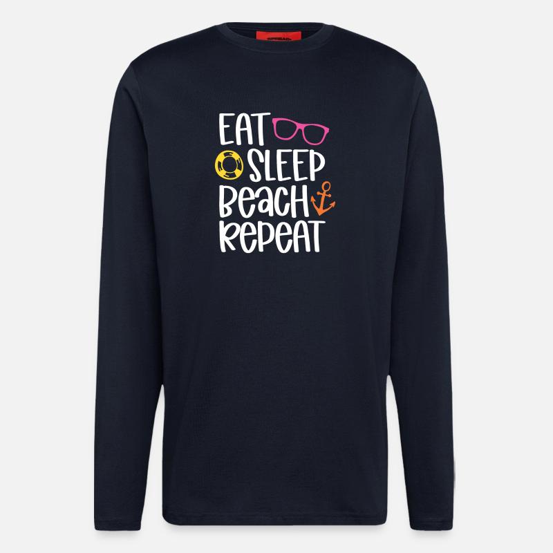 Eat Sleep Beach Repeat - Longsleeve - made by SPREAD  - DARK NAVY