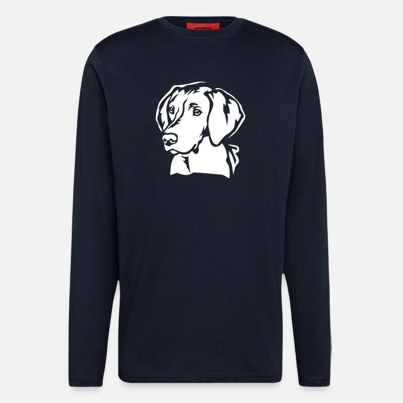Magyar Vizsla Head « Black Edition » - Manches longues bio décontracté fabriqué en UE - DARK NAVY