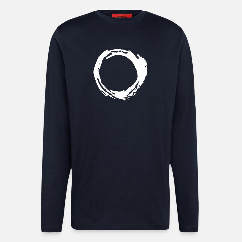 Circle brushstroke brush white - Longsleeve - made by SPREAD - DARK NAVY