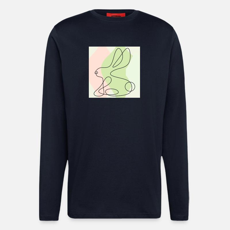 EASTER BUNNY LINE DRAWING - Longsleeve - made by SPREAD  - DARK NAVY