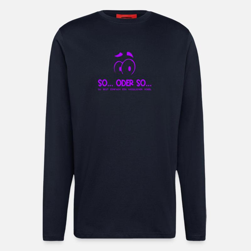 So...Oder So: Hässlicher Vogel - Lila - Langarmshirt - made by SPREAD  - DARK NAVY