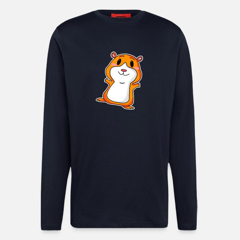 Cochon d’Inde mignon - Manches longues bio décontracté fabriqué en UE - DARK NAVY