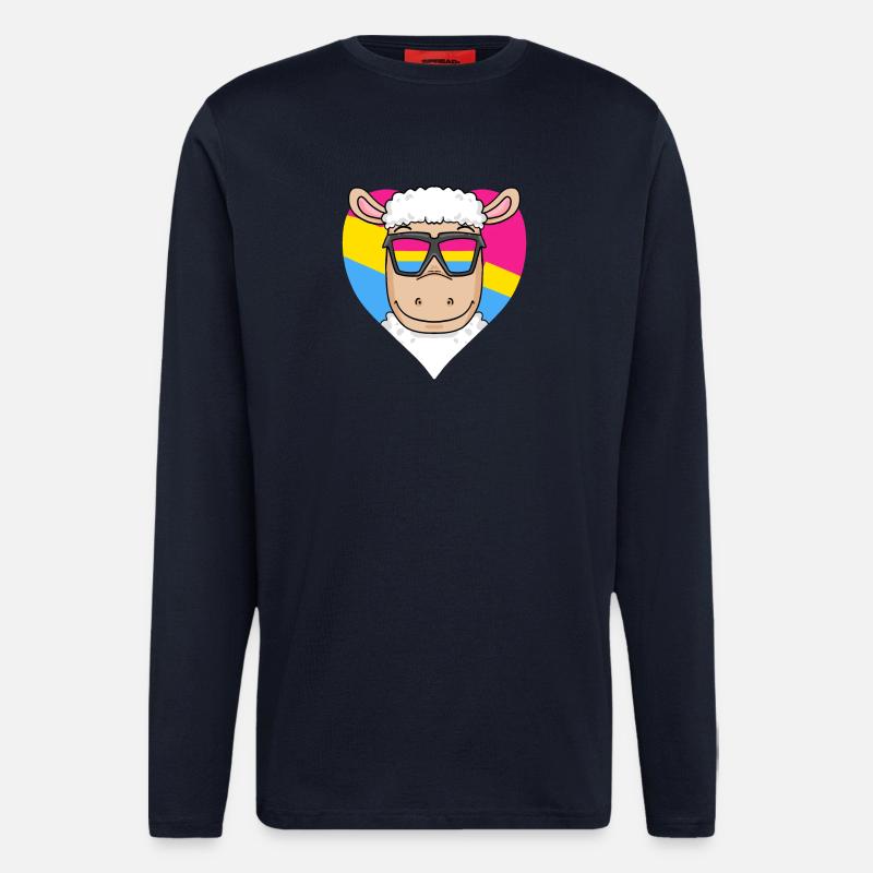 Pansexual Sheep Heart Gift - Longsleeve - made by SPREAD - DARK NAVY