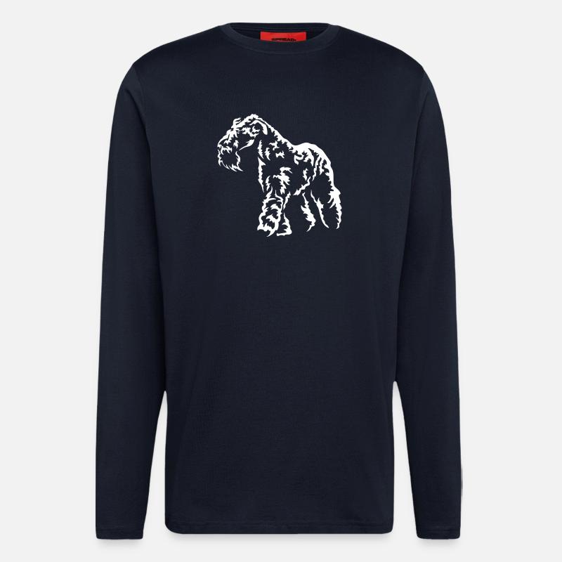 Kerry Blue Terrier « Édition Noire » - Manches longues bio décontracté fabriqué en UE - DARK NAVY