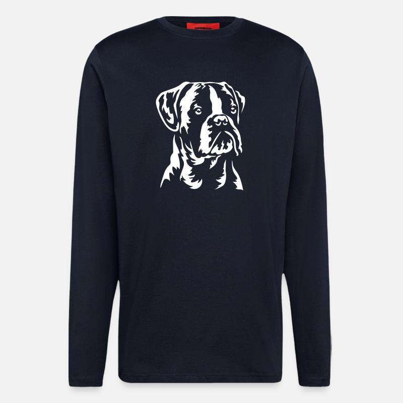 Boxer Head "Black Edition" - Longsleeve - made by SPREAD  - DARK NAVY