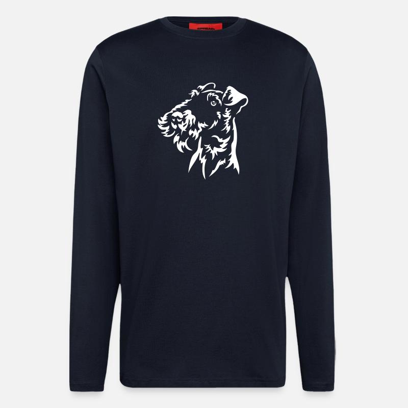 Foxterrier Kopf "Black Edition" - Langarmshirt - made by SPREAD  - DARK NAVY