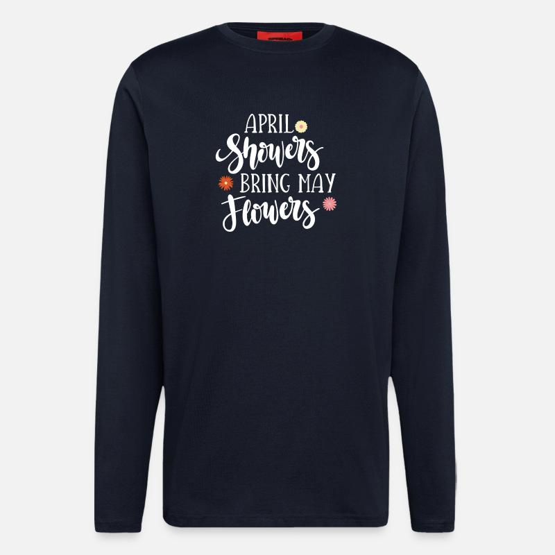 Aprilschauer bringen Maiblumen - Langarmshirt - made by SPREAD - DARK NAVY