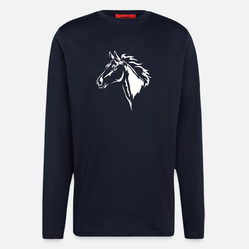 Pferd Kopf "Black Edition" - Langarmshirt - made by SPREAD  - DARK NAVY
