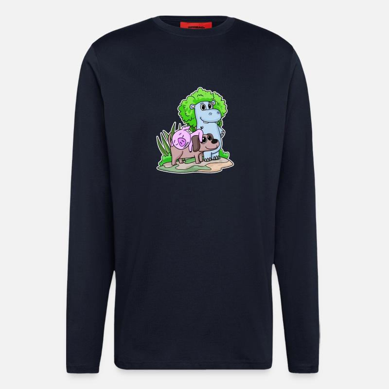Cute animals - Longsleeve - made by SPREAD  - DARK NAVY