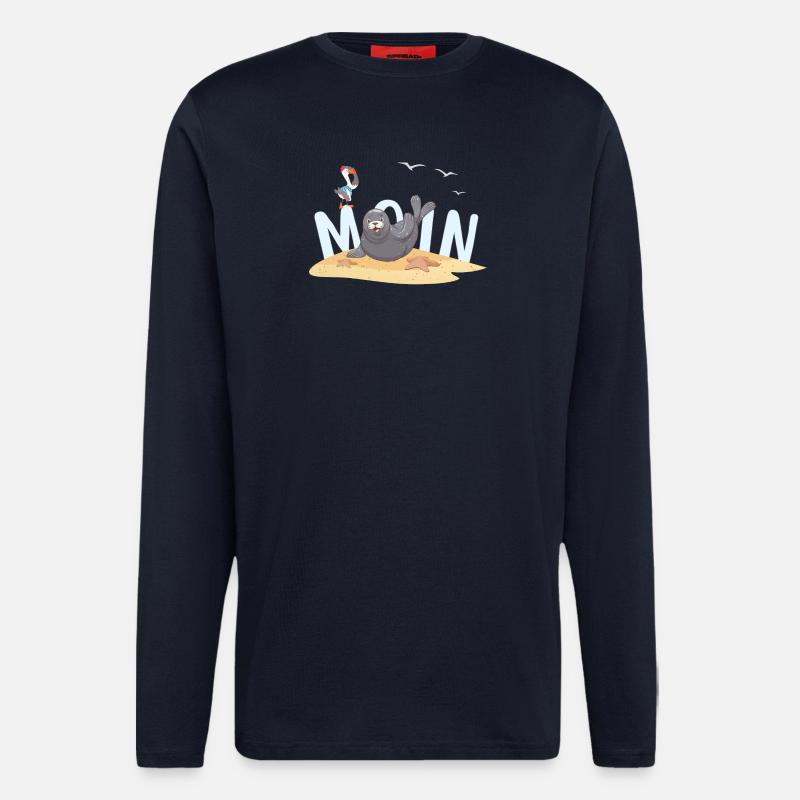 Moin Seal Seagull Beach - Longsleeve - made by SPREAD  - DARK NAVY