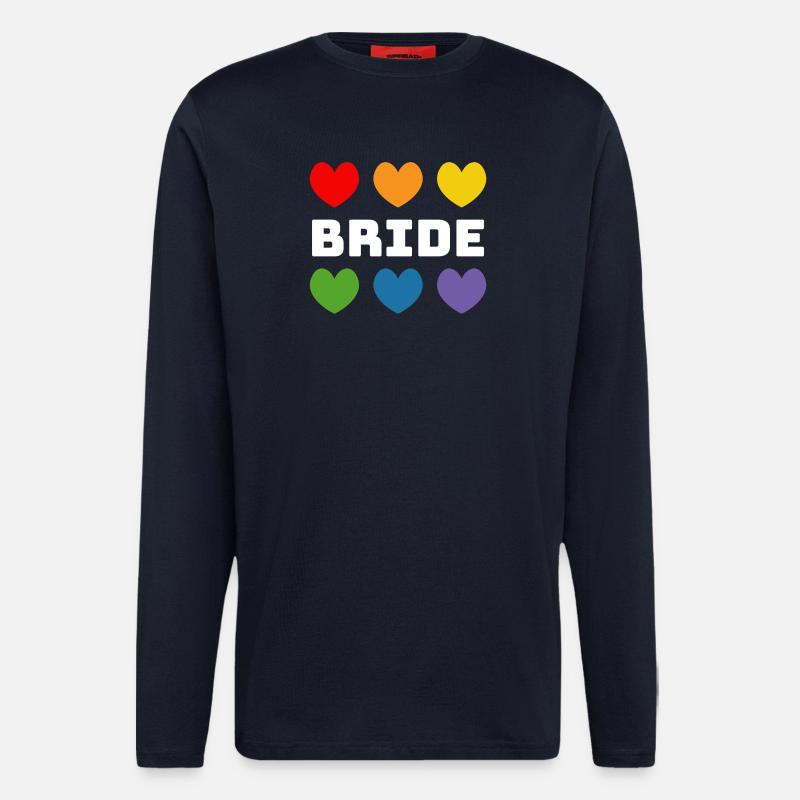 Rainbow heart Bride white - Longsleeve - made by SPREAD - DARK NAVY