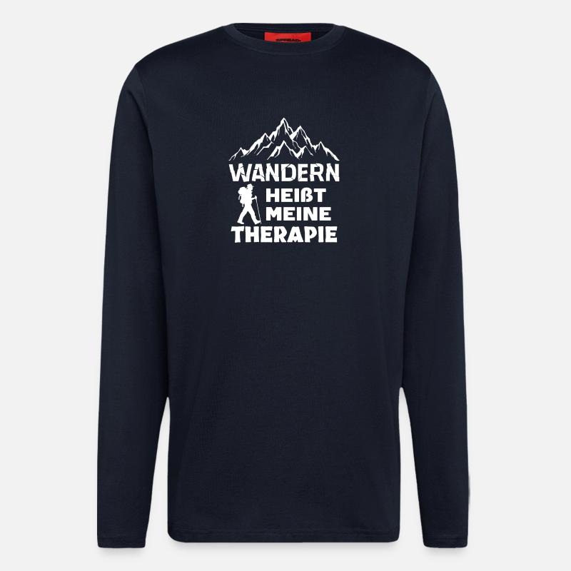 Wandern Bergsteigen Statement Wanderung Wanderer - Langarmshirt - made by SPREAD  - DARK NAVY