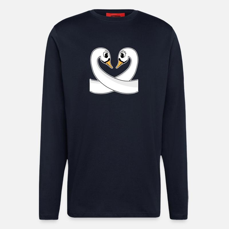 Two swans - Longsleeve - made by SPREAD - DARK NAVY