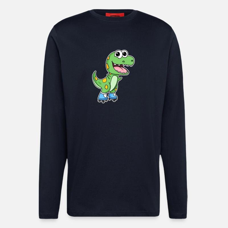 Dinosaurier Skating - Langarmshirt - made by SPREAD  - DARK NAVY