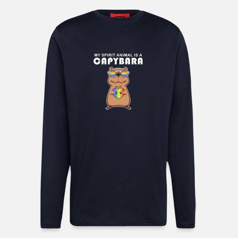 Capybara Wasserschwein Geschenk - Langarmshirt - made by SPREAD  - DARK NAVY