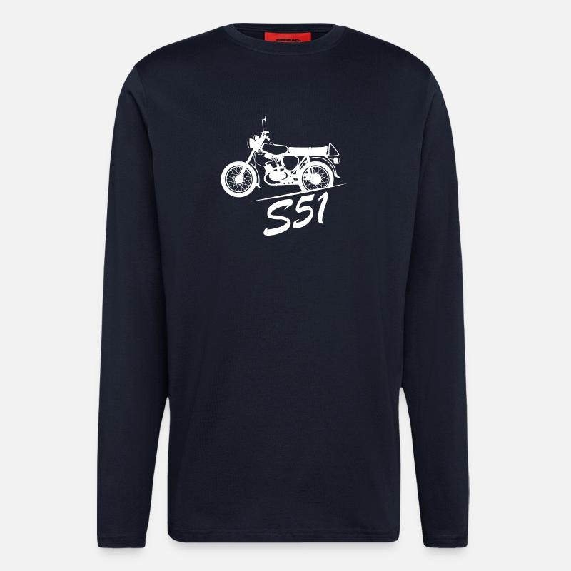 Simson S51 Symbol Nostalgia GDR Moped Friends - Longsleeve - made by SPREAD  - DARK NAVY