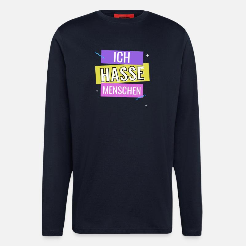 Ich hasse Menschen - Langarmshirt - made by SPREAD  - DARK NAVY