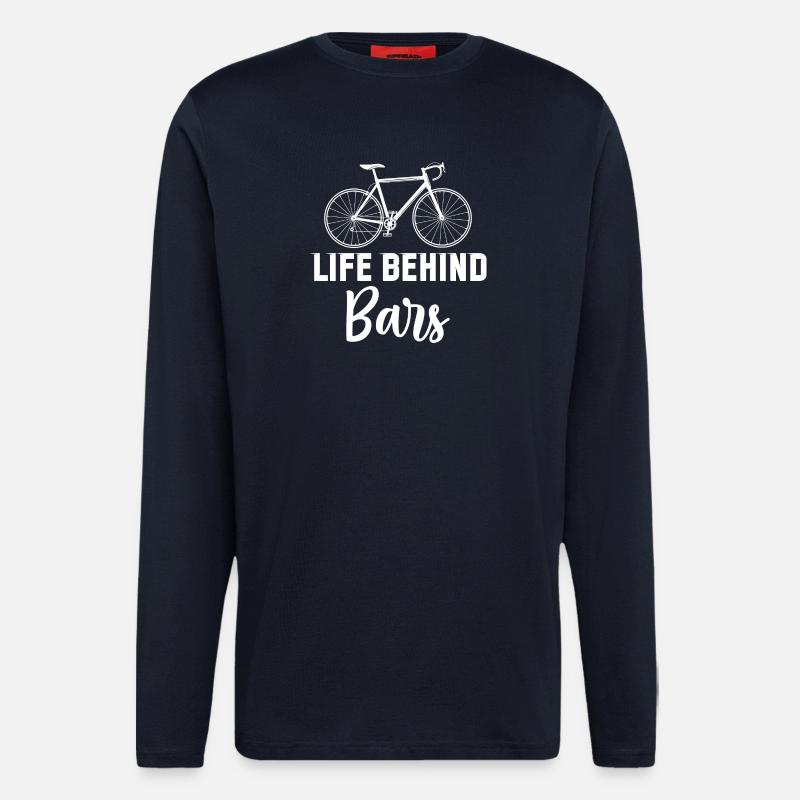 Das Leben hinter Gittern - Langarmshirt - made by SPREAD  - DARK NAVY