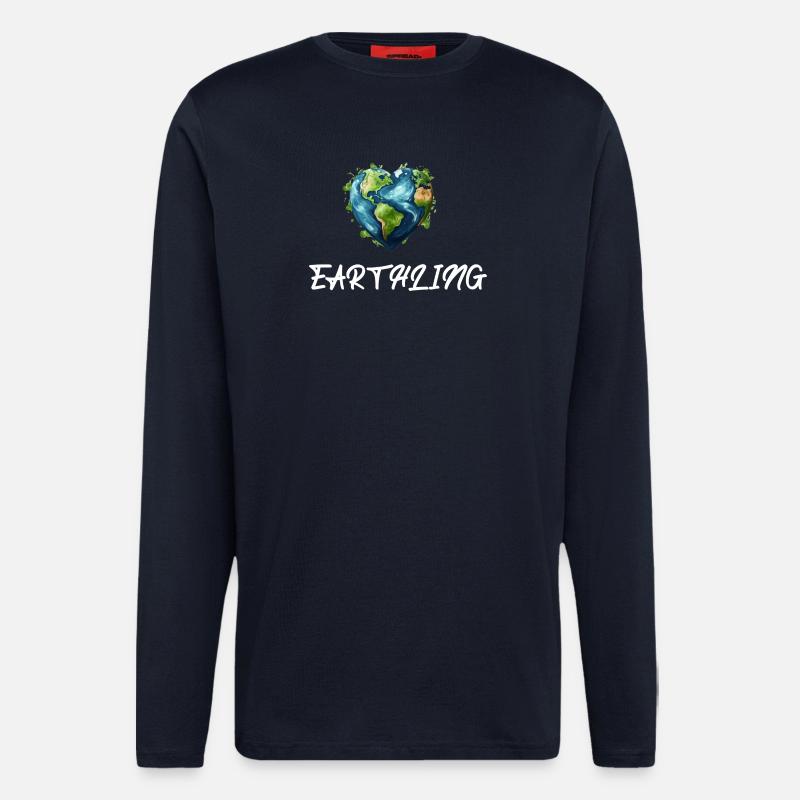 Earthling Weltbürger - Langarmshirt - made by SPREAD  - DARK NAVY