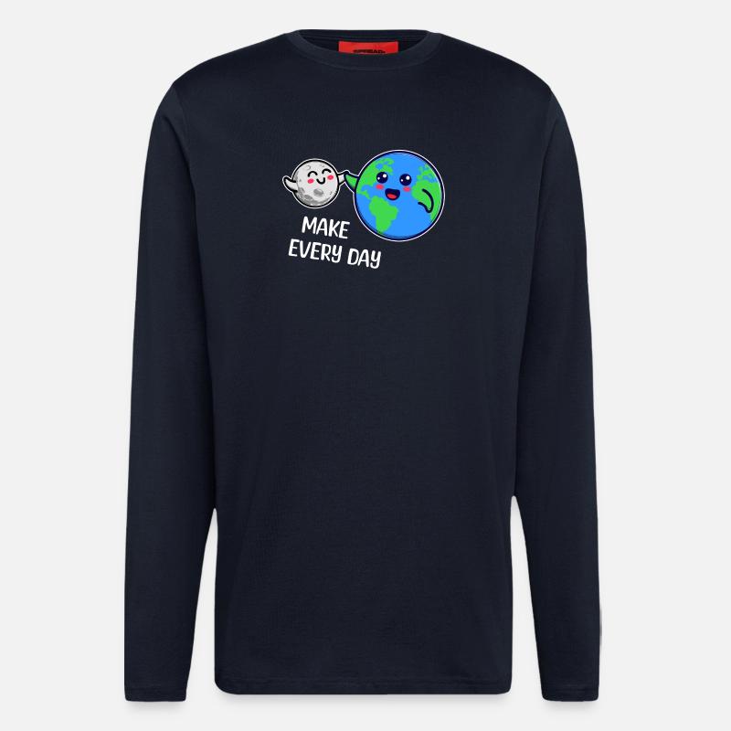 Mutter Erde Statement Umweltfreundlich Umwelt - Langarmshirt - made by SPREAD  - DARK NAVY