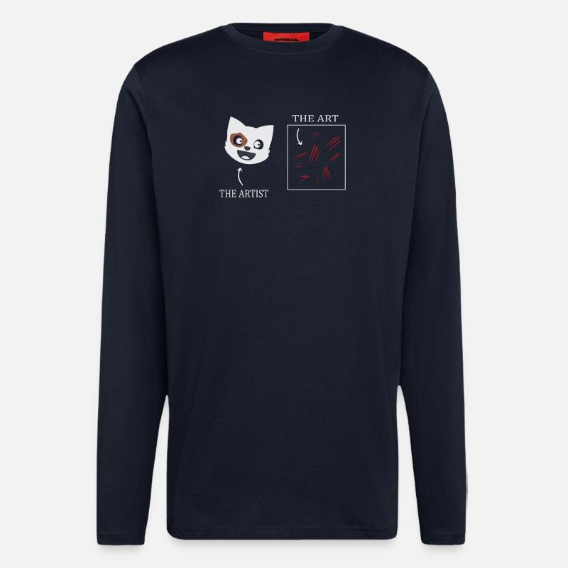 Katzen Kunst - Langarmshirt - made by SPREAD  - DARK NAVY