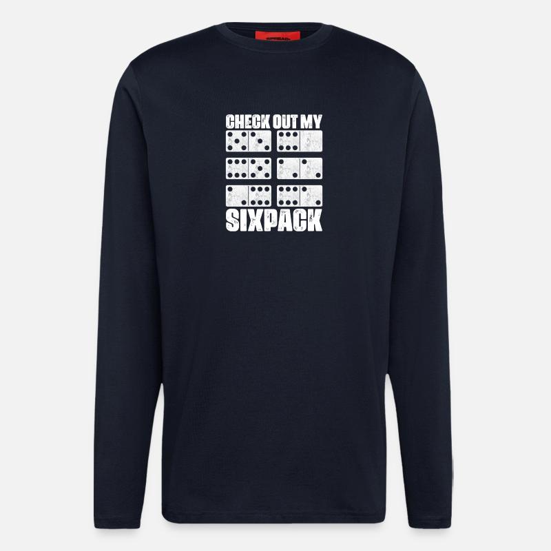 Conception de jeux Domino - Manches longues bio décontracté fabriqué en UE - DARK NAVY