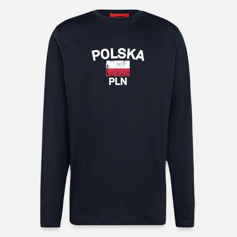 Polska Flag PLN Emblem - Longsleeve - made by SPREAD  - DARK NAVY