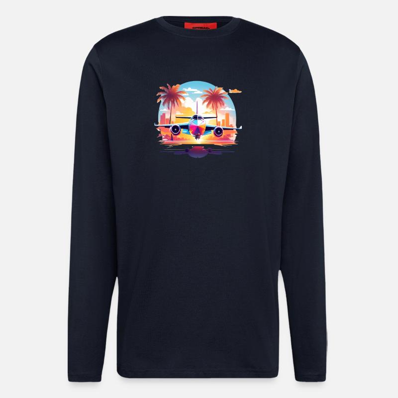 Miami Urlaub - Langarmshirt - made by SPREAD  - DARK NAVY