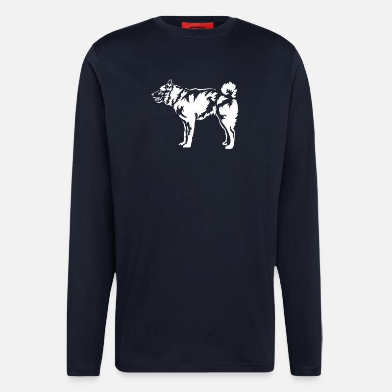 Norwegischer Elchhund "Black Edition" - Langarmshirt - made by SPREAD  - DARK NAVY