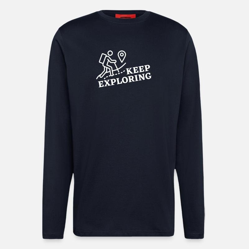Continuez à explorer - Manches longues bio décontracté fabriqué en UE - DARK NAVY