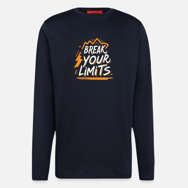Sportgeschenk "Break your limits", Motivation - Langarmshirt - made by SPREAD  - DARK NAVY