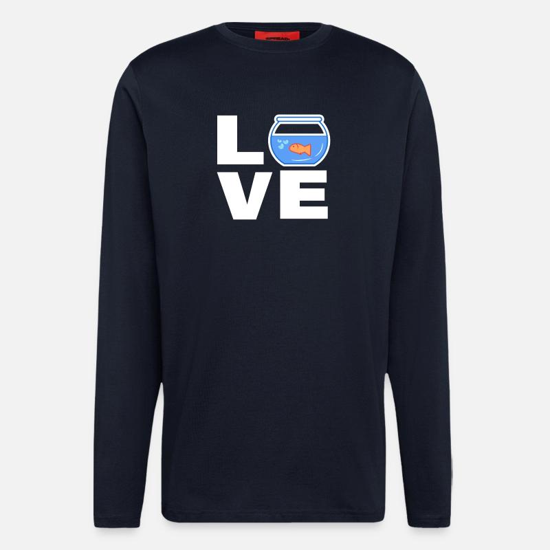 Haustiere Goldfisch Spruch Kuscheltier Aquarium - Langarmshirt - made by SPREAD - DARK NAVY