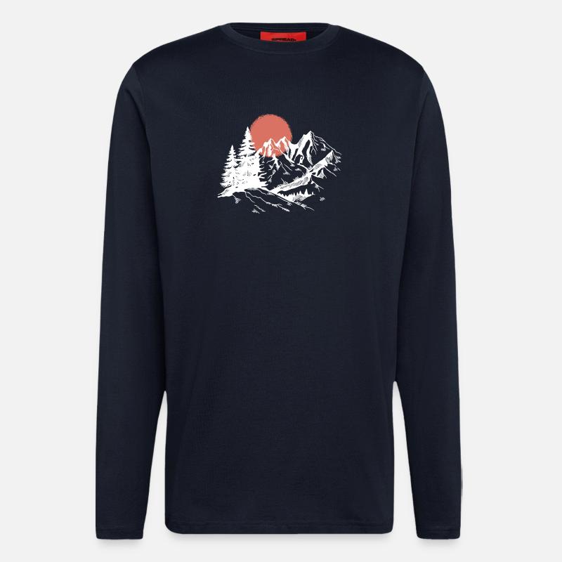 Sunset Peak Silhouette - Langarmshirt - made by SPREAD  - DARK NAVY