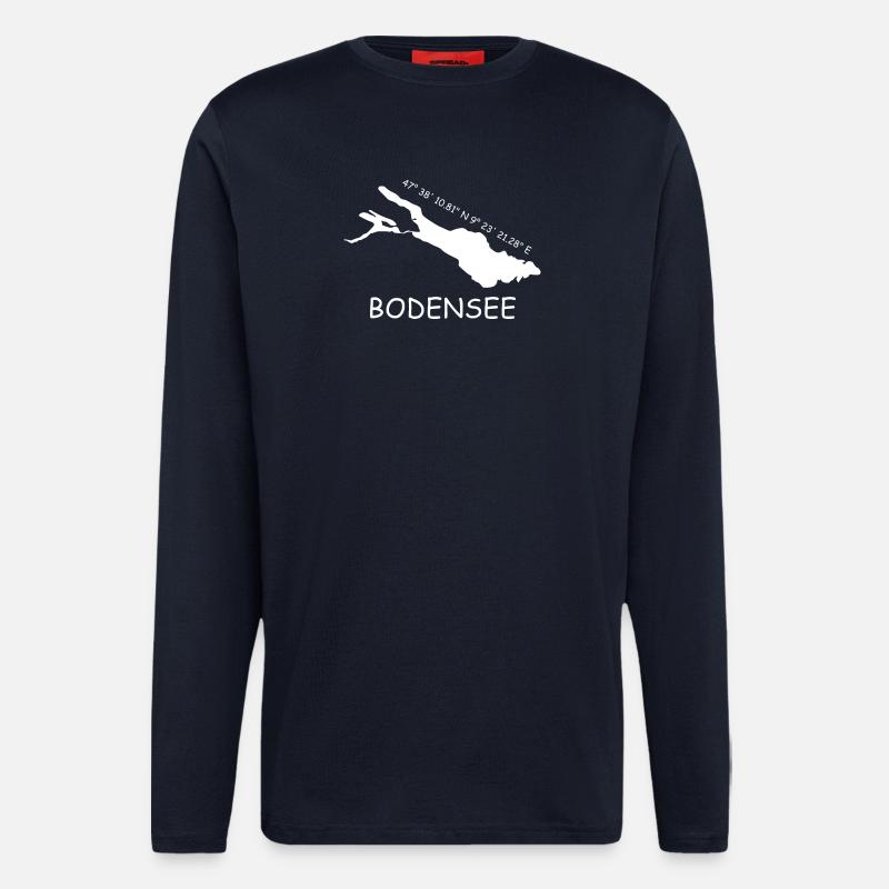 Bodensee Koordinaten - Langarmshirt - made by SPREAD  - DARK NAVY